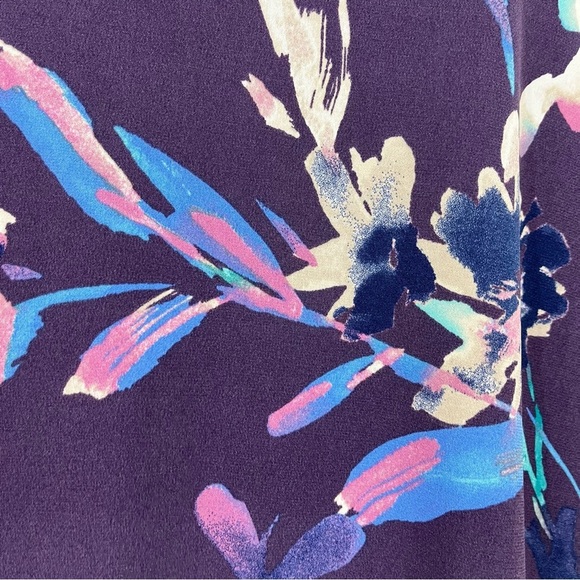 Chico’s Purple Floral Layered Flare Sleevee Shift Dress - Picture 6 of 15